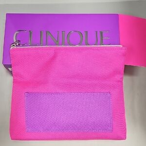 Clinique Vibrant Pink and Purple Cosmetic Bag